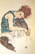 Egon Schiele Seated Woman with Bent Knee (nn03) painting